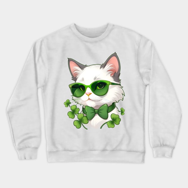 Lucky Kitty Crewneck Sweatshirt by Rebirth Designs